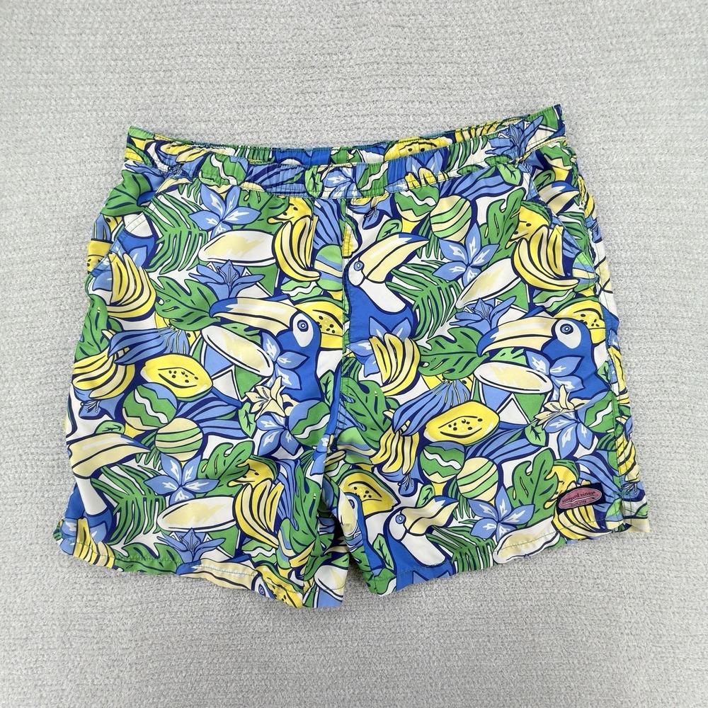 Vineyard‎ Vines Swim Trunks Large Tropical Floral Toucan Mesh Lined Drawstring